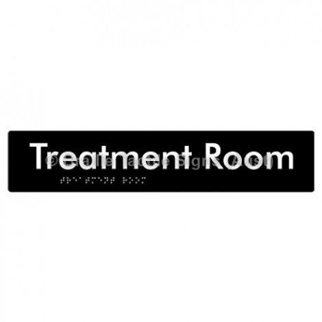Braille Sign Treatment Room - Braille Tactile Signs Aust. - BTS254-blk - Custom Signs - Fast Shipping - High Quality - Australian Made & Owned