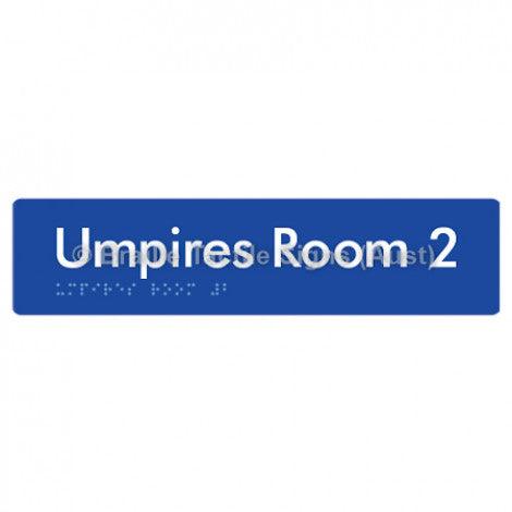 Braille Sign Umpires Room 2 - Braille Tactile Signs Aust. - BTS129-02-blu - Custom Signs - Fast Shipping - High Quality - Australian Made & Owned