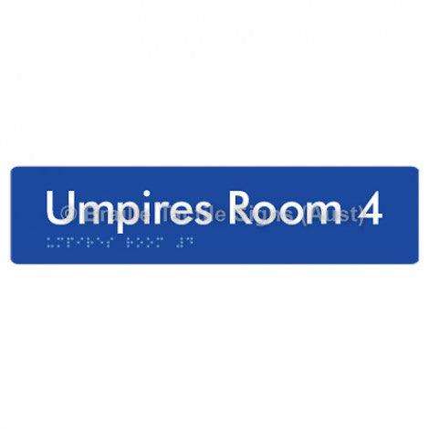 Braille Sign Umpires Room 4 - Braille Tactile Signs Aust. - BTS129-04-blu - Custom Signs - Fast Shipping - High Quality - Australian Made & Owned