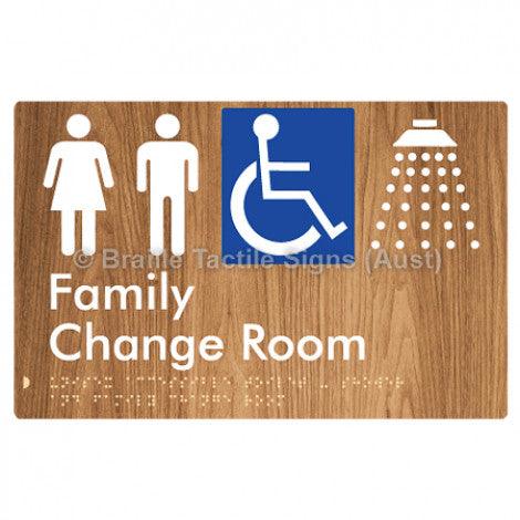 Braille Sign Unisex Accessible Toilet & Shower & Family Change Room - Braille Tactile Signs Aust. - BTS292-wdg - Custom Signs - Fast Shipping - High Quality - Australian Made & Owned