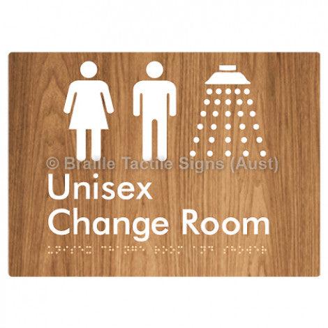 Braille Sign Unisex Change Room and Shower - Braille Tactile Signs Aust. - BTS376-wdg - Custom Signs - Fast Shipping - High Quality - Australian Made & Owned