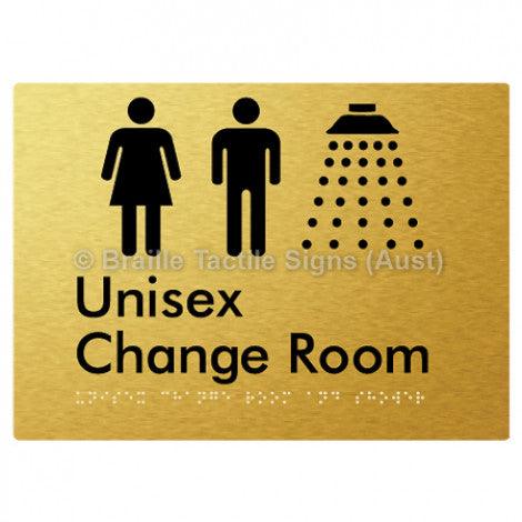 Braille Sign Unisex Change Room and Shower - Braille Tactile Signs Aust. - BTS376-aliG - Custom Signs - Fast Shipping - High Quality - Australian Made & Owned
