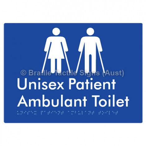 Braille Sign Unisex Patient Ambulant Toilet - Braille Tactile Signs Aust. - BTS353-blu - Custom Signs - Fast Shipping - High Quality - Australian Made & Owned