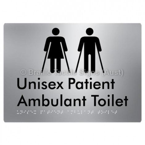 Braille Sign Unisex Patient Ambulant Toilet - Braille Tactile Signs Aust. - BTS353-aliS - Custom Signs - Fast Shipping - High Quality - Australian Made & Owned