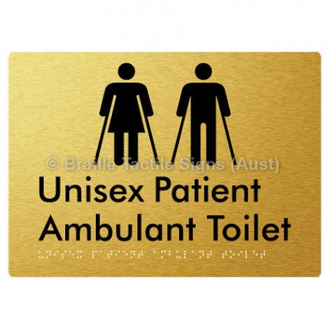 Braille Sign Unisex Patient Ambulant Toilet - Braille Tactile Signs Aust. - BTS353-aliG - Custom Signs - Fast Shipping - High Quality - Australian Made & Owned