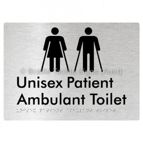 Braille Sign Unisex Patient Ambulant Toilet - Braille Tactile Signs Aust. - BTS353-aliB - Custom Signs - Fast Shipping - High Quality - Australian Made & Owned