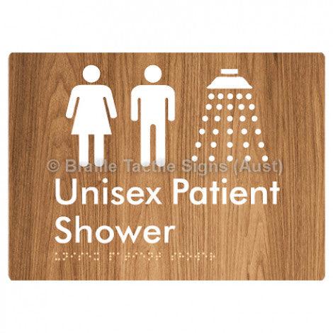 Braille Sign Unisex Patient Shower - Braille Tactile Signs Aust. - BTS354-wdg - Custom Signs - Fast Shipping - High Quality - Australian Made & Owned