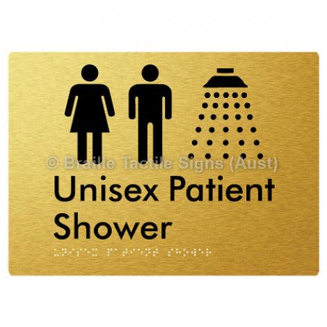 Braille Sign Unisex Patient Shower - Braille Tactile Signs Aust. - BTS354-aliG - Custom Signs - Fast Shipping - High Quality - Australian Made & Owned