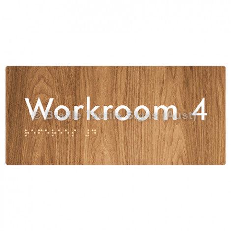 Braille Sign Workroom 4 - Braille Tactile Signs Aust. - BTS186-04-wdg - Custom Signs - Fast Shipping - High Quality - Australian Made & Owned