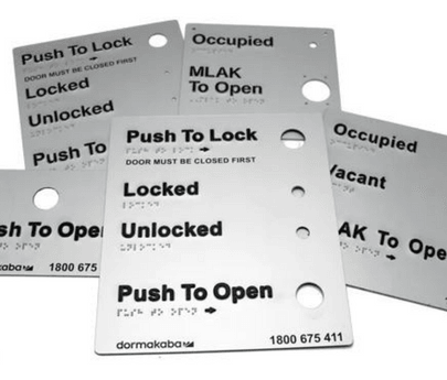 Automatic Door Signs - Including Dormakaba - Braille Tactile Signs (Aust) - Your Braille Sign Specialists - Industry Leaders