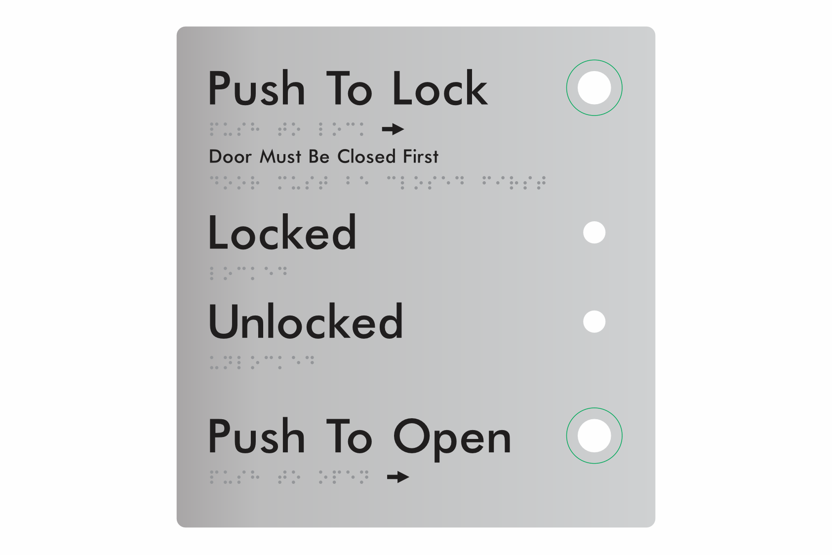 Automatic Door Plates & Sliders Braille Tactile Signs