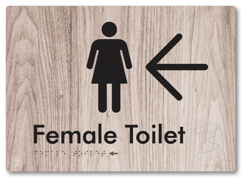 Female Toilet with Large directional Arrow