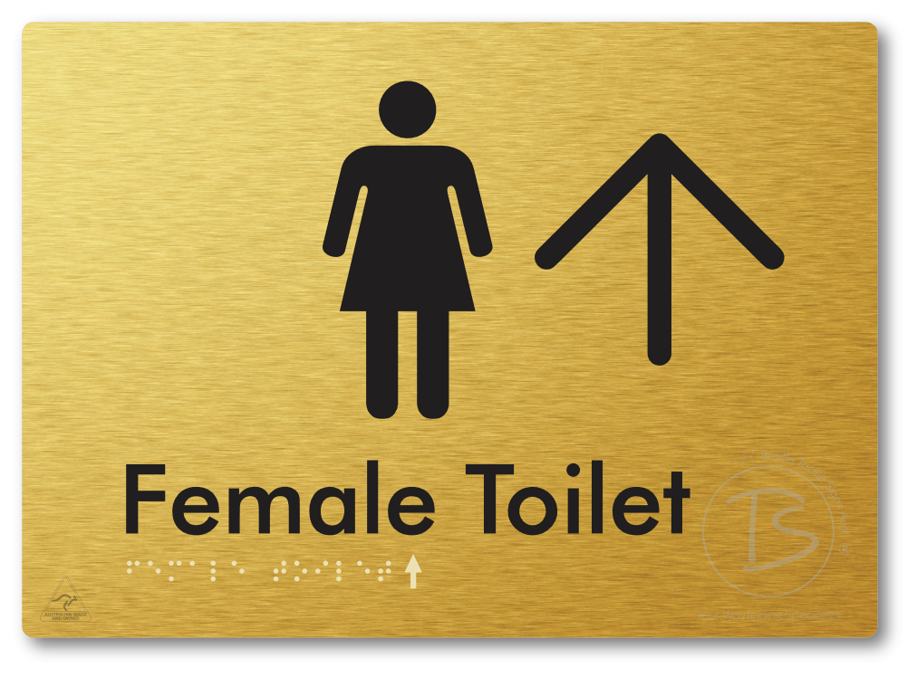 Female Toilet with Large directional Arrow