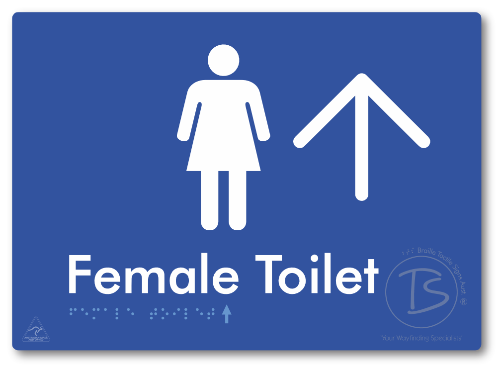 Female Toilet with Large directional Arrow