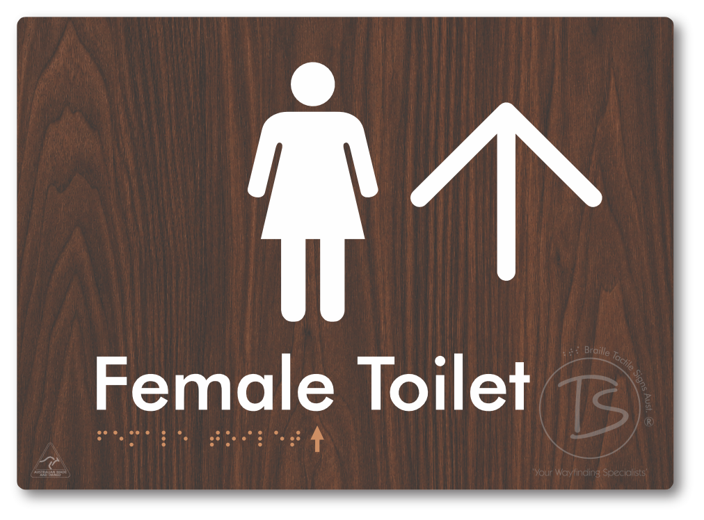 Female Toilet with Large directional Arrow