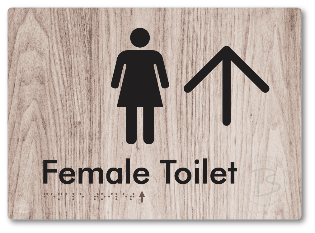 Female Toilet with Large directional Arrow