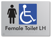 Female Accessible Toilet LH or RH - Braille Tactile Signs Aust.