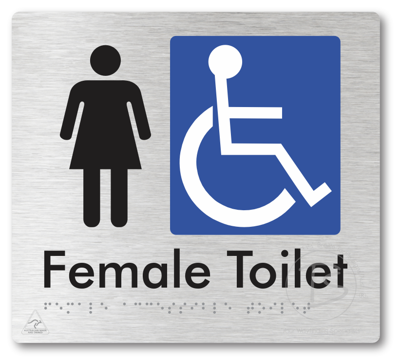 Female Accessible Toilet - Braille Tactile Signs Aust.