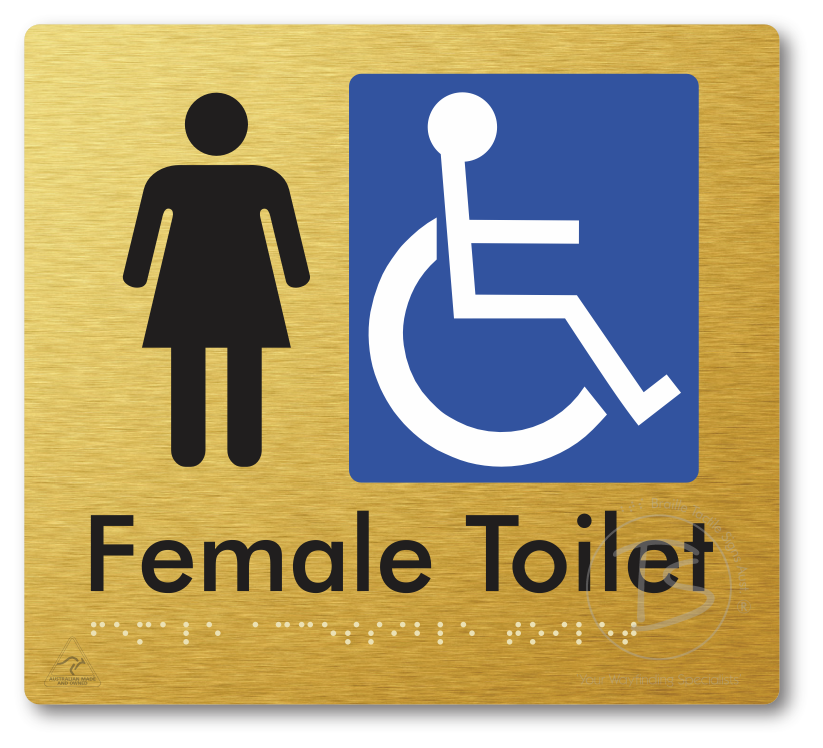 Female Accessible Toilet - Braille Tactile Signs Aust.