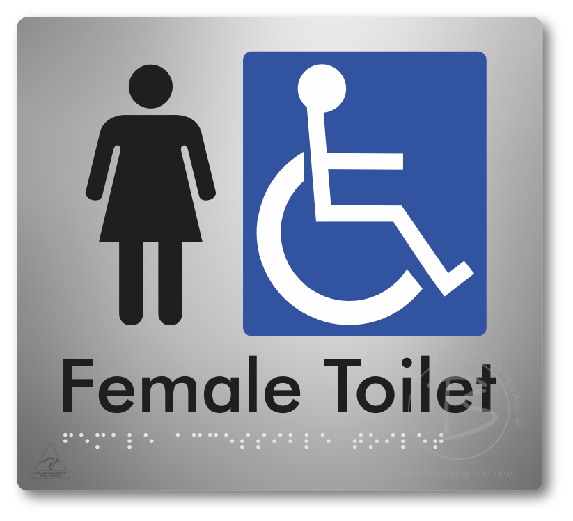 Female Accessible Toilet - Braille Tactile Signs Aust.