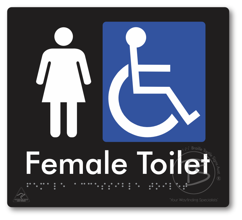 Female Accessible Toilet - Braille Tactile Signs Aust.