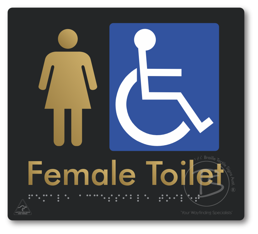 Female Accessible Toilet - Braille Tactile Signs Aust.