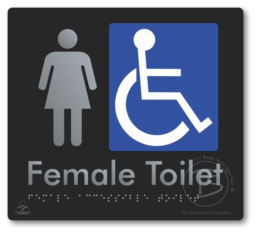 Female Accessible Toilet - Braille Tactile Signs Aust.