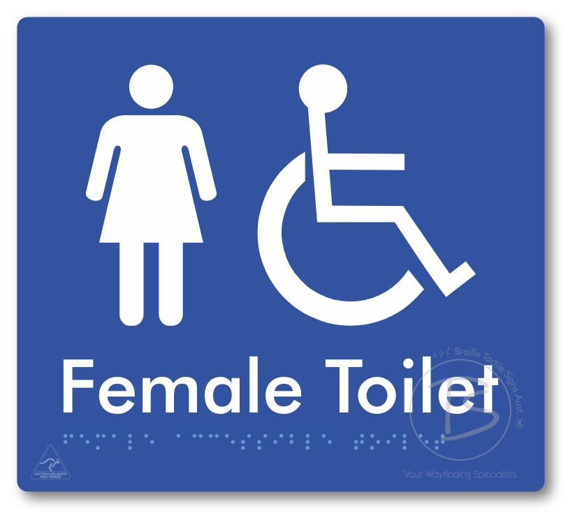 Female Accessible Toilet - Braille Tactile Signs Aust.