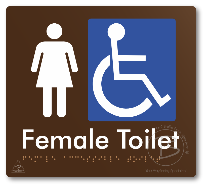 Female Accessible Toilet - Braille Tactile Signs Aust.