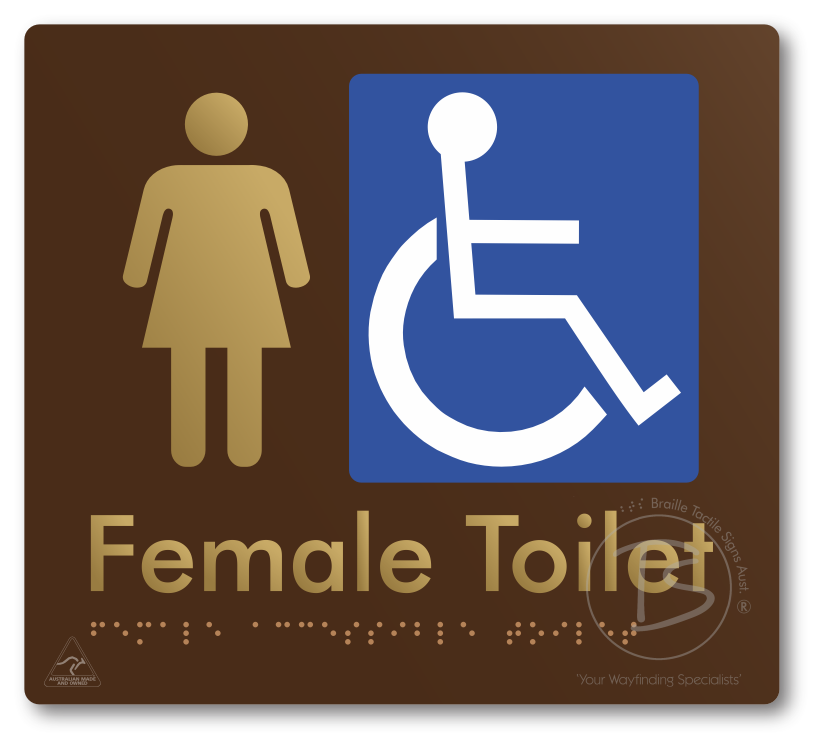 Female Accessible Toilet - Braille Tactile Signs Aust.
