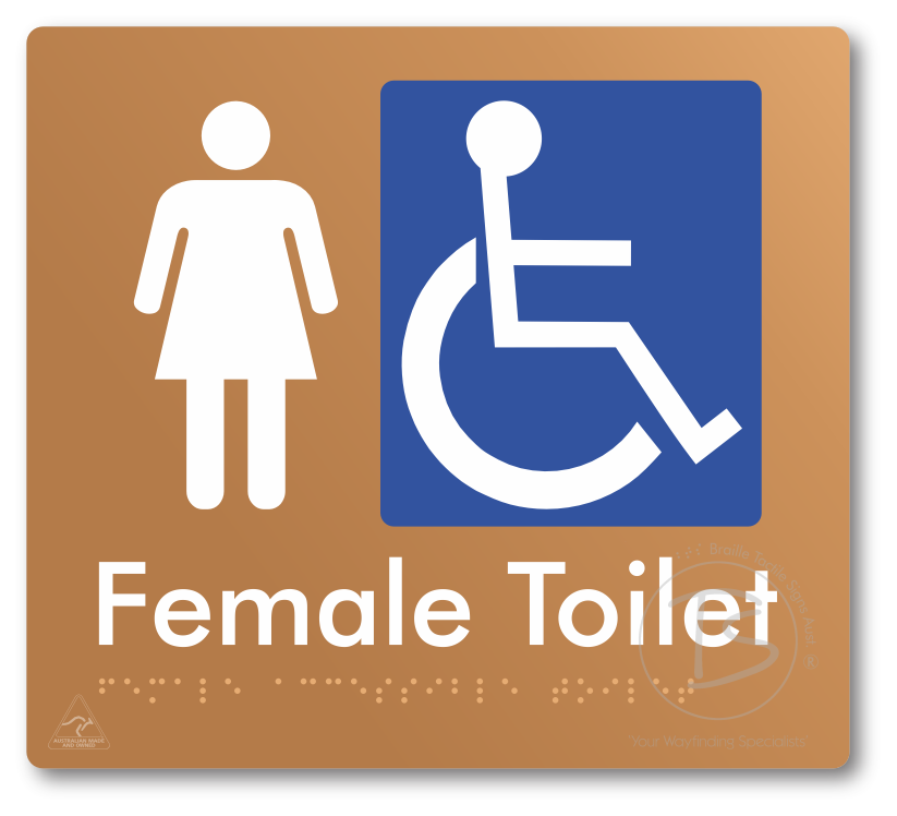 Female Accessible Toilet - Braille Tactile Signs Aust.