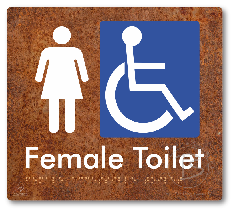 Female Accessible Toilet - Braille Tactile Signs Aust.