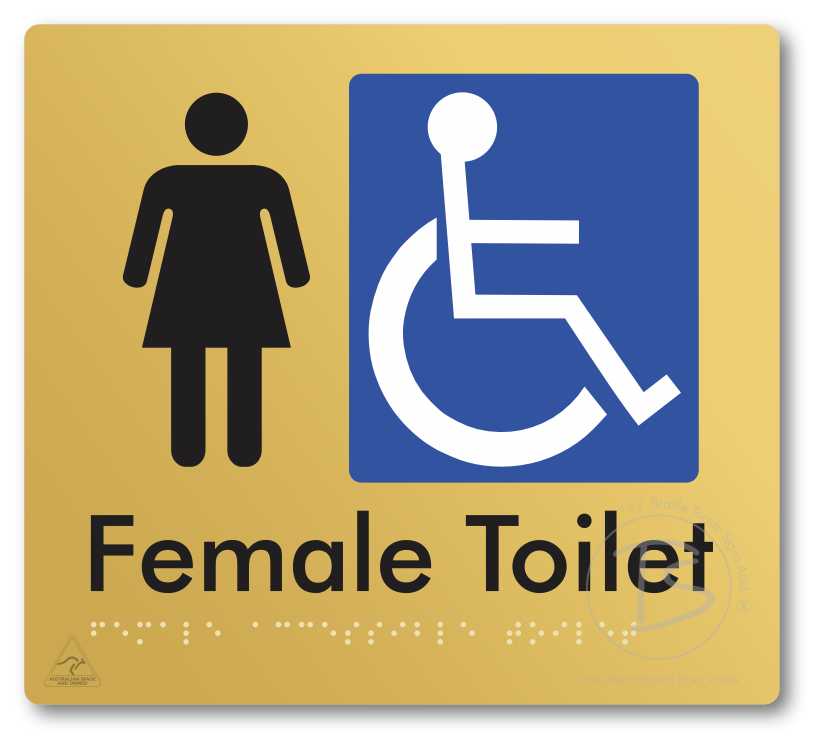 Female Accessible Toilet - Braille Tactile Signs Aust.