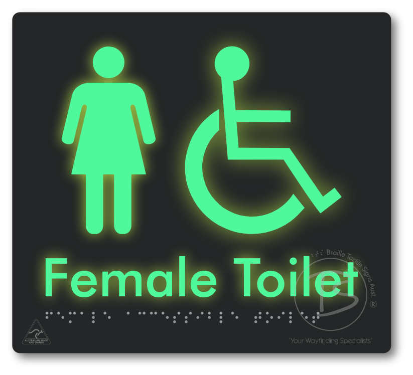 Female Accessible Toilet - Braille Tactile Signs Aust.