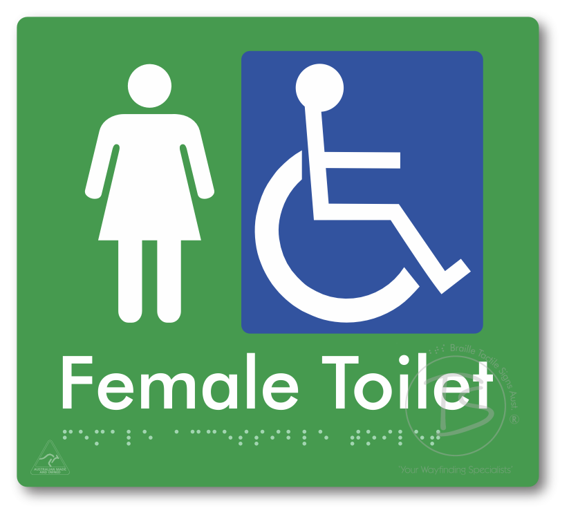 Female Accessible Toilet - Braille Tactile Signs Aust.