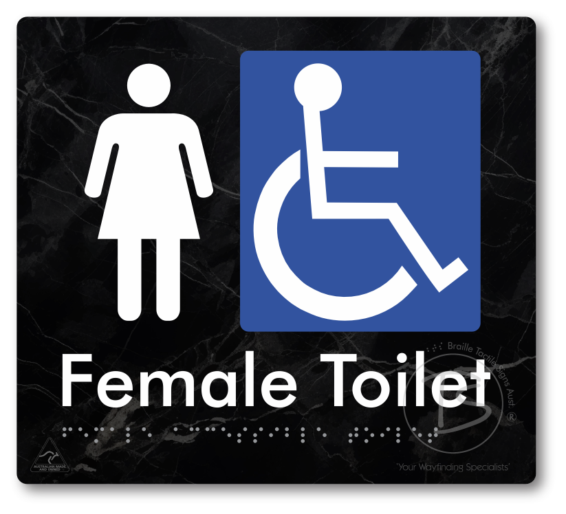 Female Accessible Toilet - Braille Tactile Signs Aust.