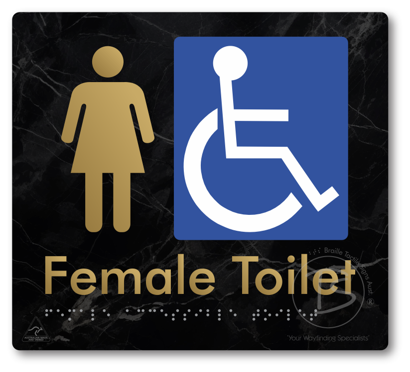 Female Accessible Toilet - Braille Tactile Signs Aust.