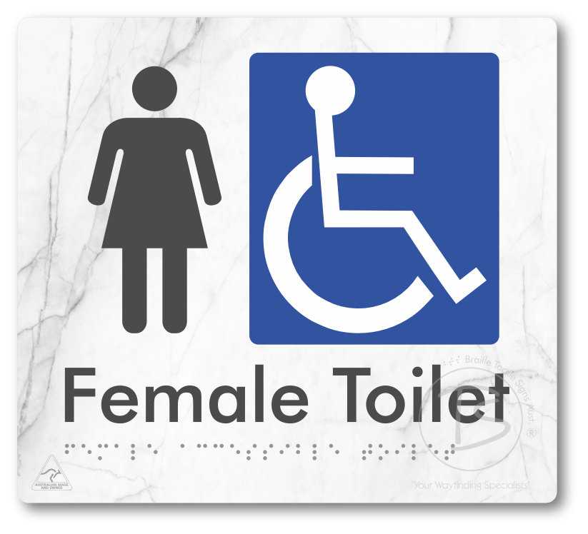 Female Accessible Toilet - Braille Tactile Signs Aust.