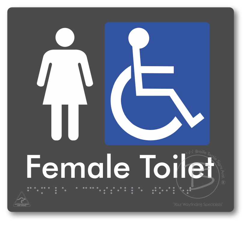 Female Accessible Toilet - Braille Tactile Signs Aust.