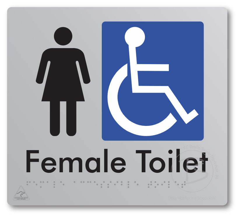 Female Accessible Toilet - Braille Tactile Signs Aust.
