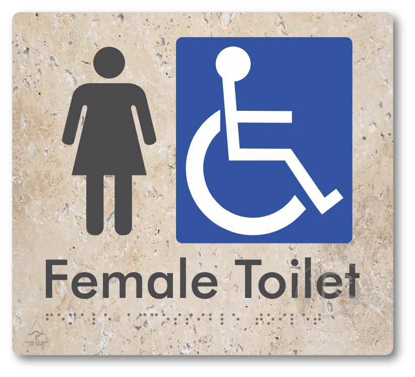 Female Accessible Toilet - Braille Tactile Signs Aust.