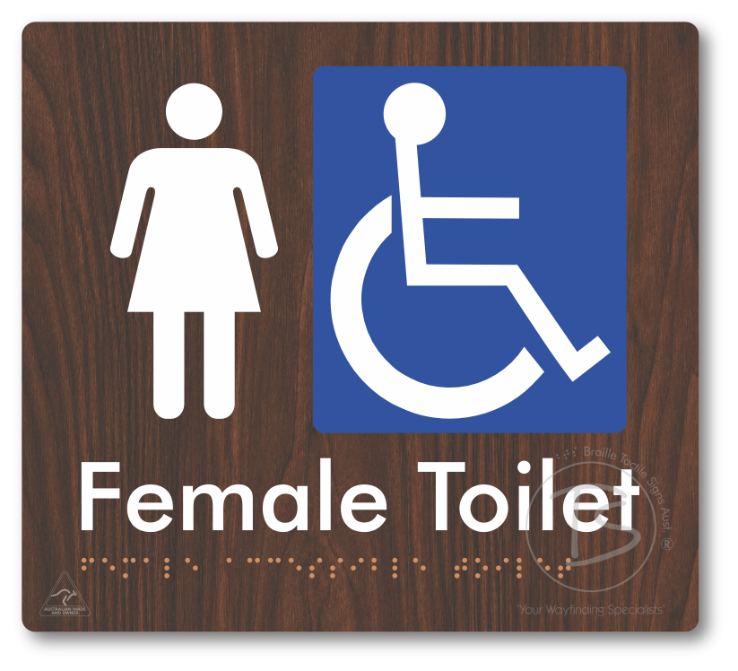 Female Accessible Toilet - Braille Tactile Signs Aust.