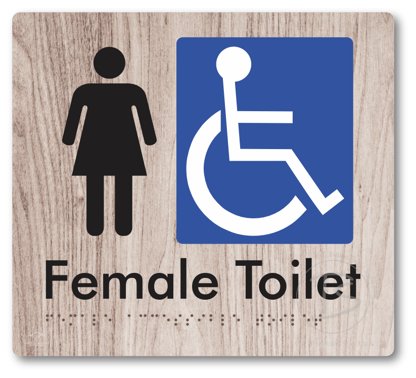 Female Accessible Toilet - Braille Tactile Signs Aust.