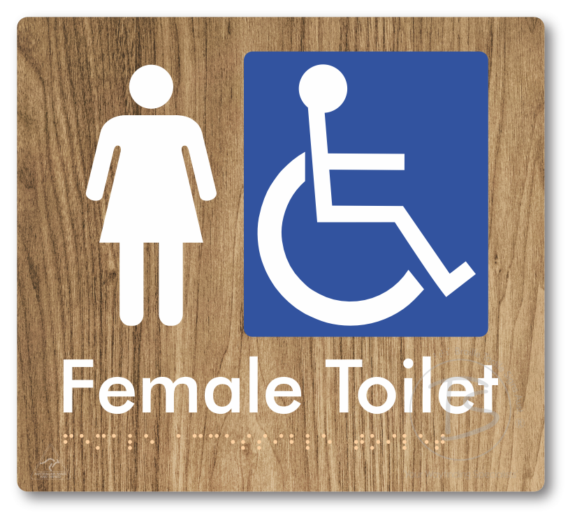 Female Accessible Toilet - Braille Tactile Signs Aust.