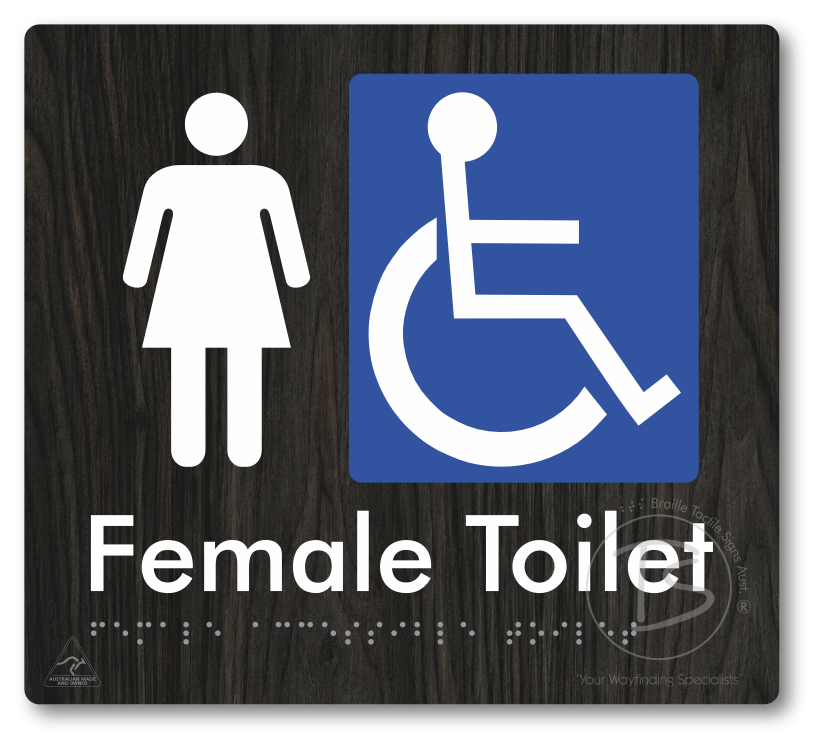 Female Accessible Toilet - Braille Tactile Signs Aust.