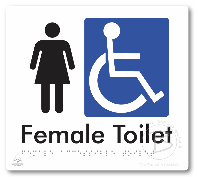 Female Accessible Toilet - Braille Tactile Signs Aust.