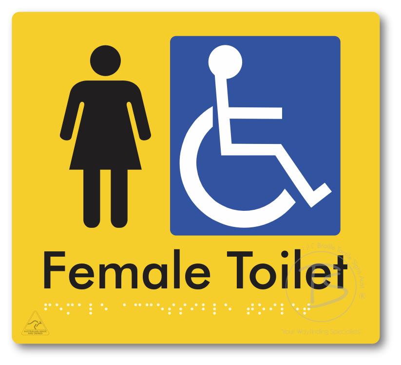 Female Accessible Toilet - Braille Tactile Signs Aust.