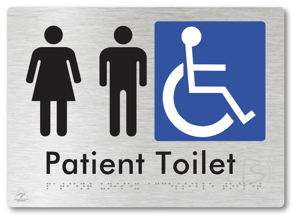 Patient Unisex Accessible Toilet - Braille Tactile Signs Aust.