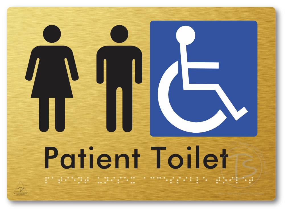Patient Unisex Accessible Toilet - Braille Tactile Signs Aust.