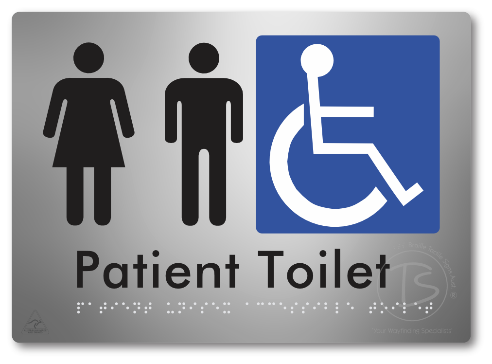 Patient Unisex Accessible Toilet - Braille Tactile Signs Aust.